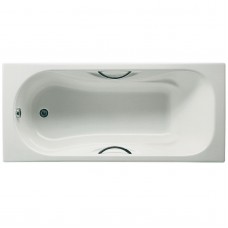 Чугунная ванна Roca Malibu 160x70 2334G0000 с отверстиями для ручек, с антискользящим покрытием