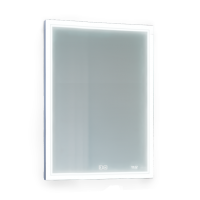 Зеркало Jorno Glass 80 Gla.02.77/W с подсветкой часами и обогревом