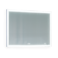 Зеркало Jorno Glass 100 Gla.02.92/W с подсветкой часами и обогревом
