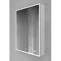 Зеркальный шкаф Jorno Slide 60 см, Sli.03.60/W, с подсветкой, с часами, белый
