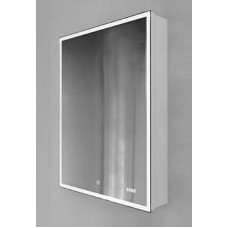 Зеркальный шкаф Jorno Slide 60 см, Sli.03.60/W, с подсветкой, с часами, белый