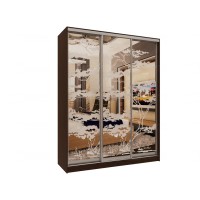 Шкаф-купе 3-х дверный с пескоструйным рисунком Версаль 360