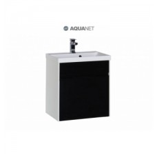 Тумба с раковиной Aquanet Латина 60 черный (1 ящик)